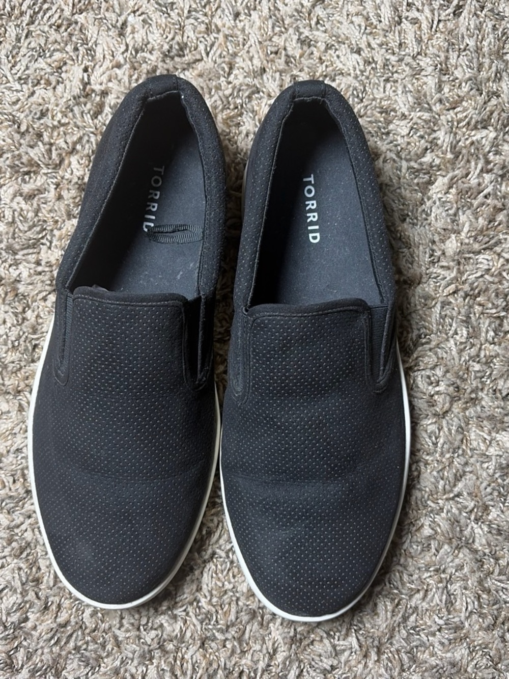 Torrid Women’s 11WW Black Slip On Sneakers Extra Wide Perforated Casual Shoes